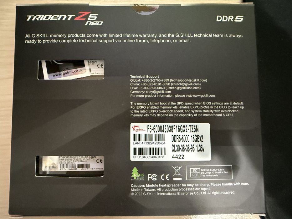 Pamięć RAM DDR5 G.Skill Trident Z5 Neo 32GB (2x16GB) 6000MHz CL30