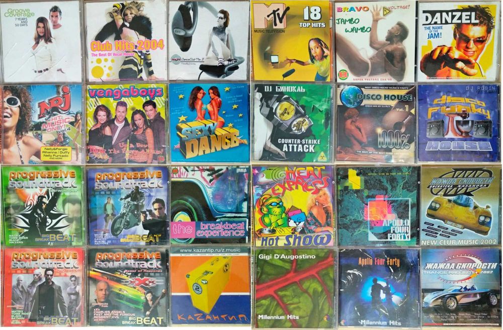 Музыкальные компакт аудиодиски Dance, Trance, House, Хип-хоп/рэп