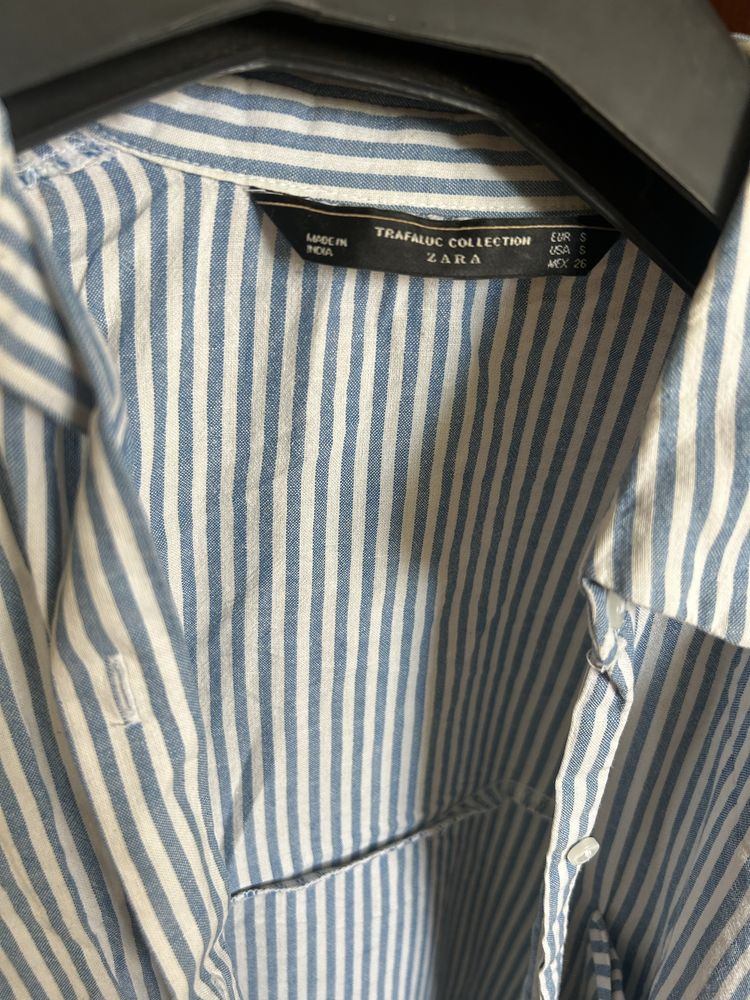 Сорочка zara голуба в полоску