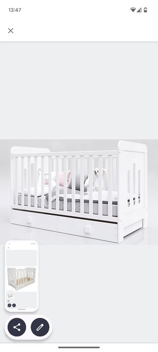 Łóżeczko niemowlęce 2w1 Zuza biała szuflada 140x70