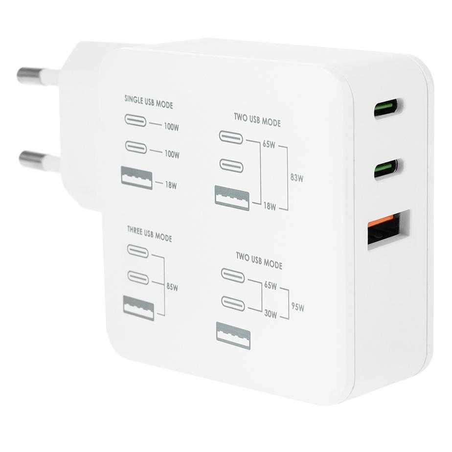 Ładowarka sieciowa 2 x USB typ-C + USB - PD QC - SFC - 100W - TC100CCU