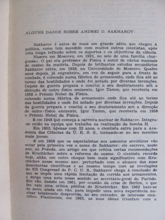 O Meu País e o Mundo de Andrei D. Sakharov