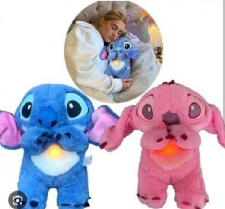 Nowy miś szumis wydra maskotka Stitch oddychający świecący