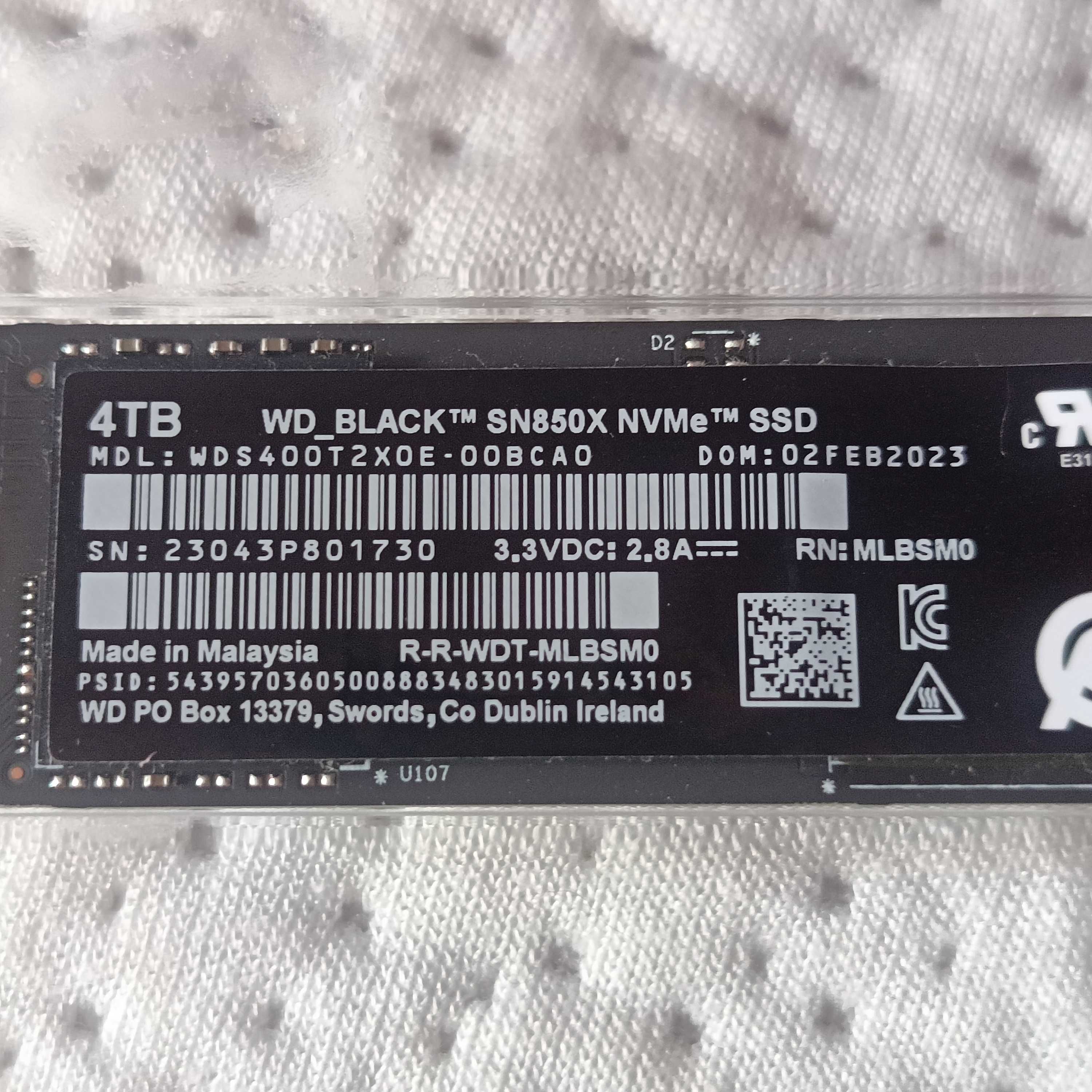 WD BLACK SN850X 4tb / gwarancja