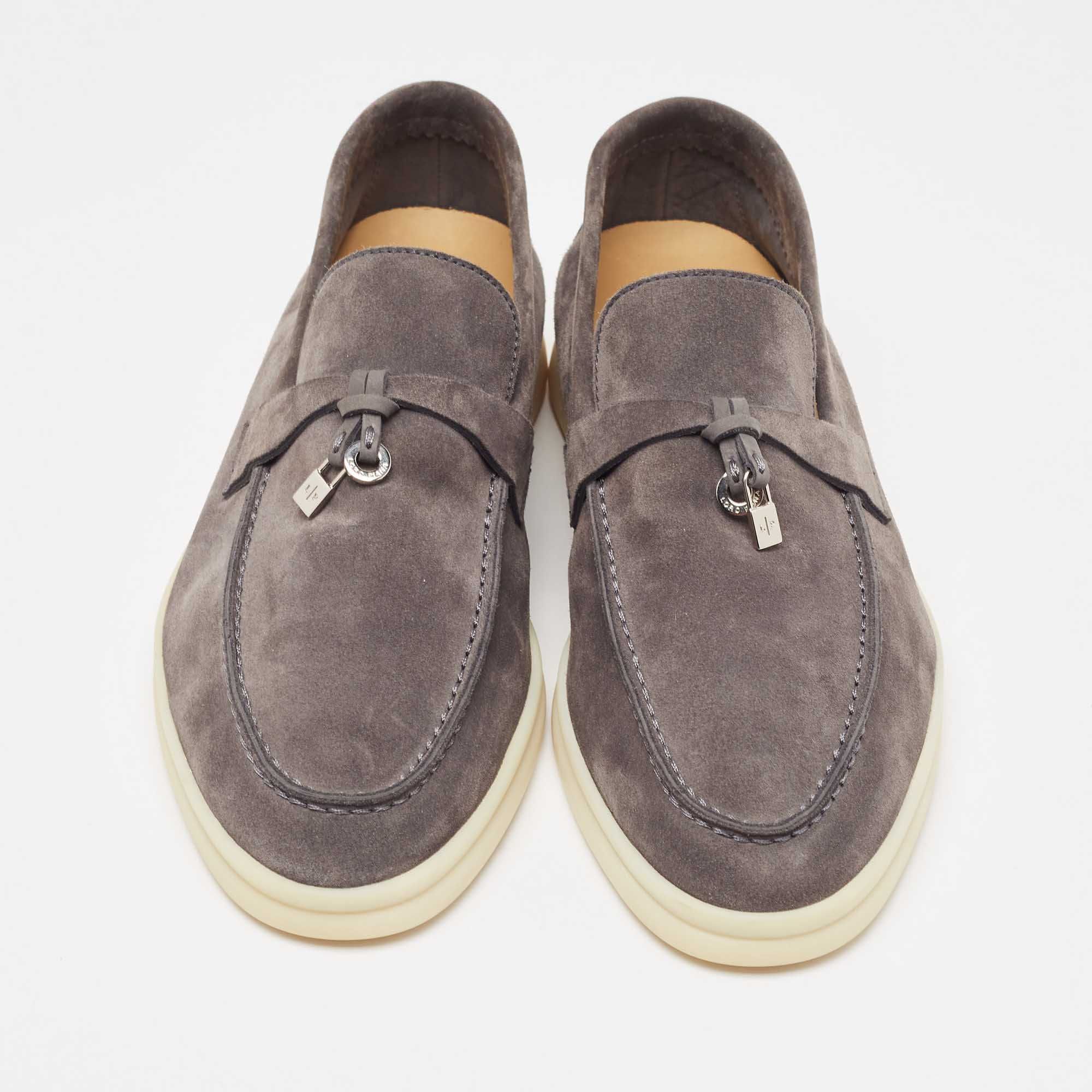 Лофери Loro Piana Summer Charms Walk Loafer Suede Gray