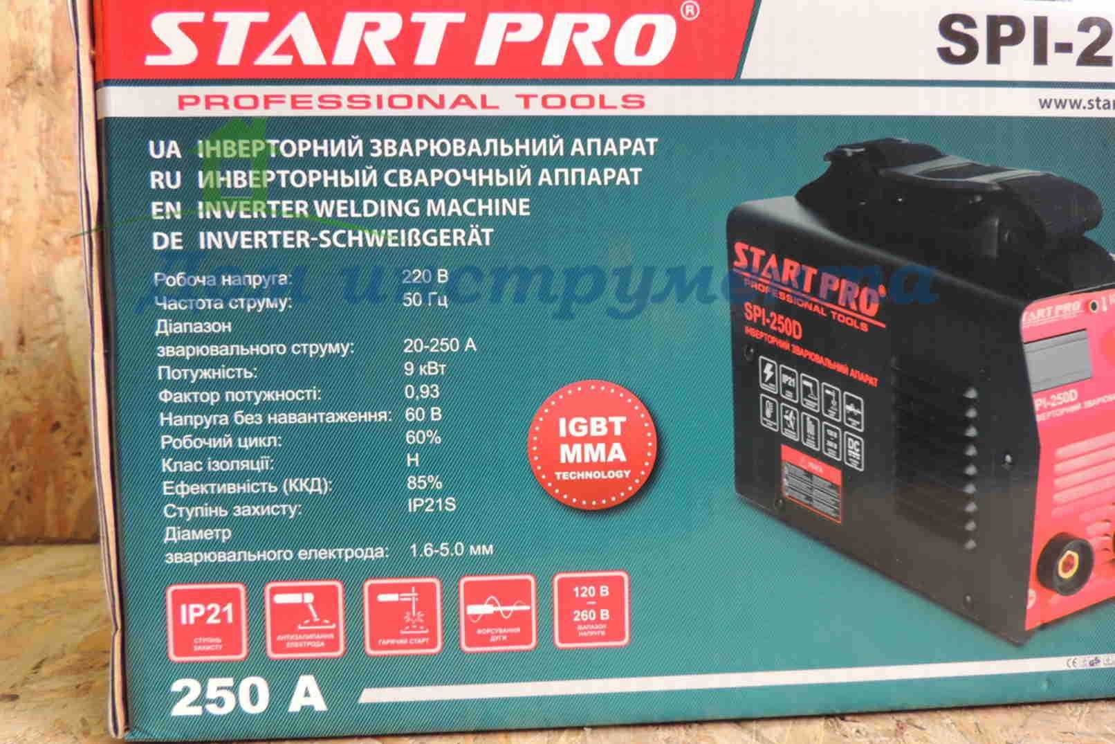 Сварочный аппарат Start Pro SPI-250 Сварка инвертор гарантия 3 года