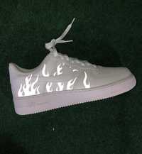 Nike AIR FORCE 1 low reflective custom odblaskowe buty