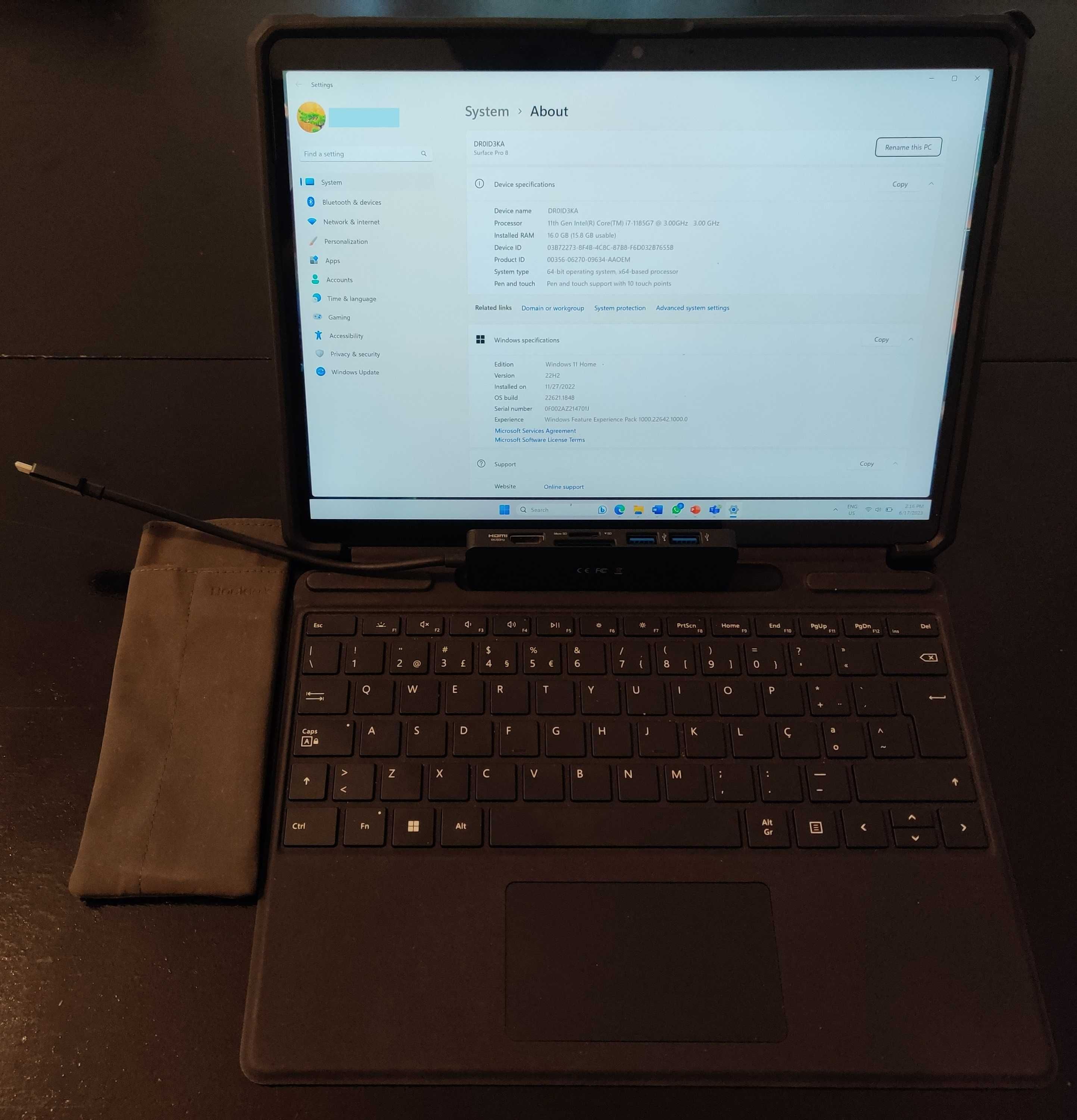 Surface Pro 8 i7 16/256 Graphite