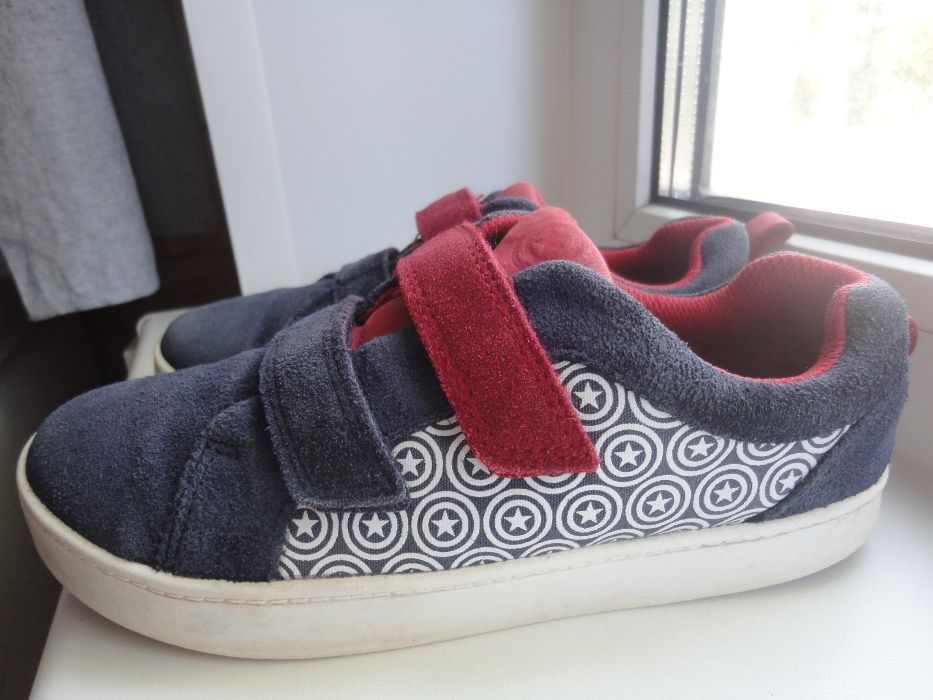 Кроссовки (нат. кожа-замш) Clarks, р.13,5 G (наш 32,5)-ст. 21см.