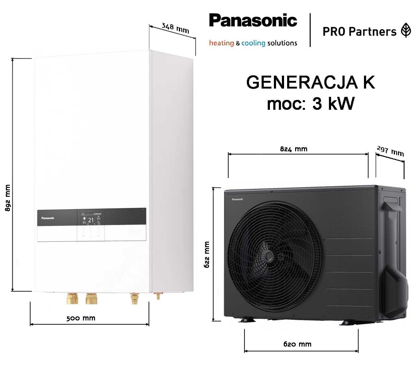 Pompa ciepła Panasonic seria HP K 3 kW split R32 KIT-WC03K3E5 [MONTAŻ]