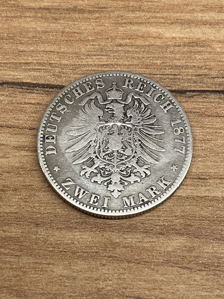 Srebrna moneta  2 marki 1877r. „A” Wilhelm