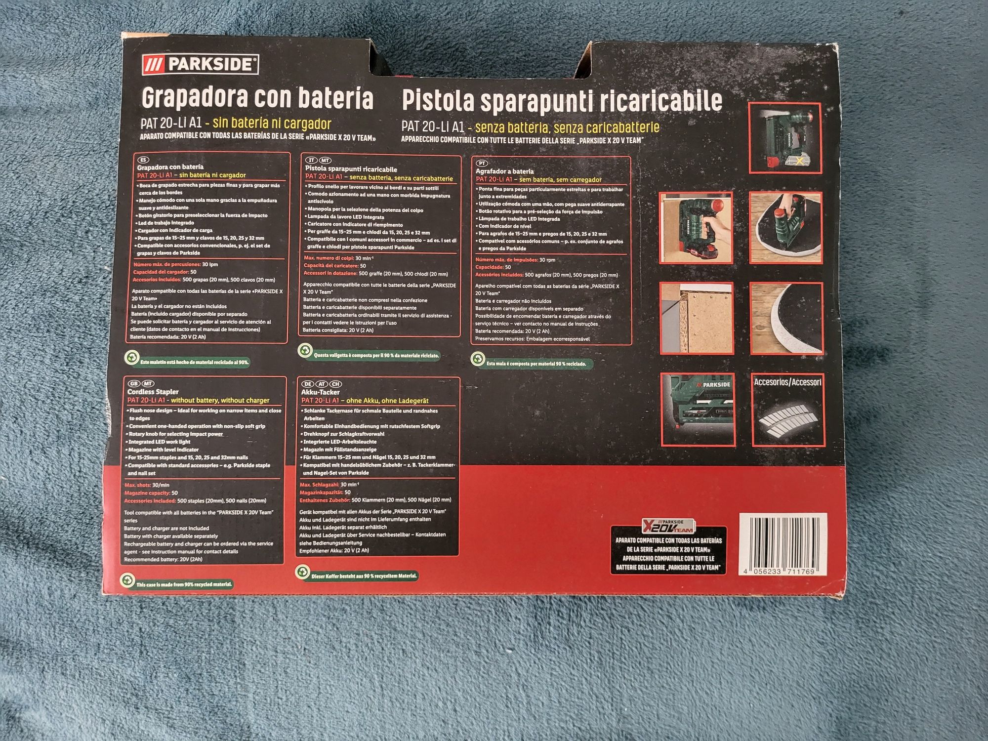 Agrafador 20V / Parkside