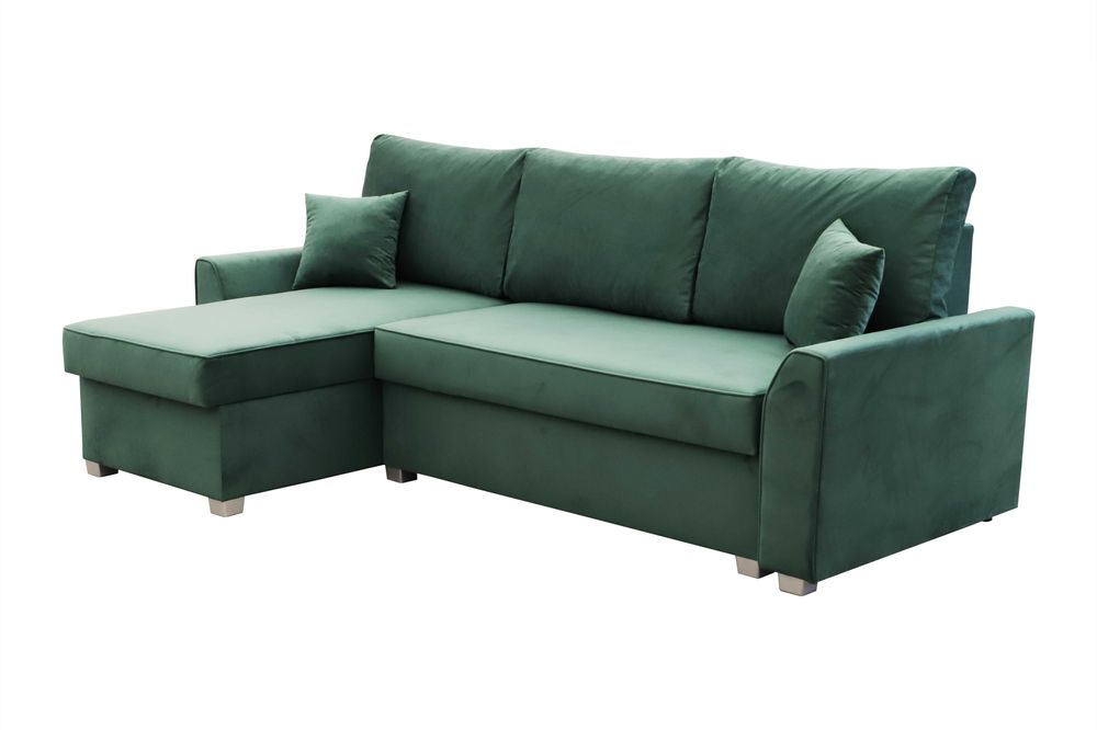 Narożnik rogówka MOLY z funkcją spania sprężyna bonell matt velvet