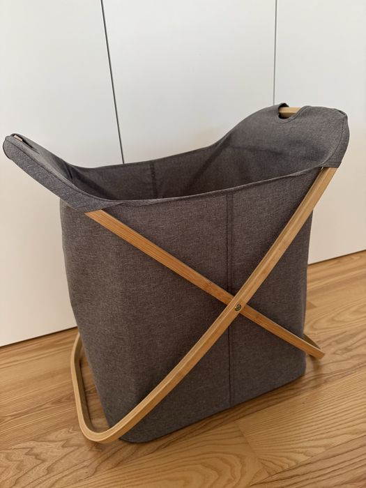 Kosz szary na pranie lazienkowy na brudna bielizne