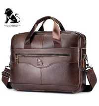 Сумка для ноутбука, Laoshizi, мужской деловой кожаный портфель.