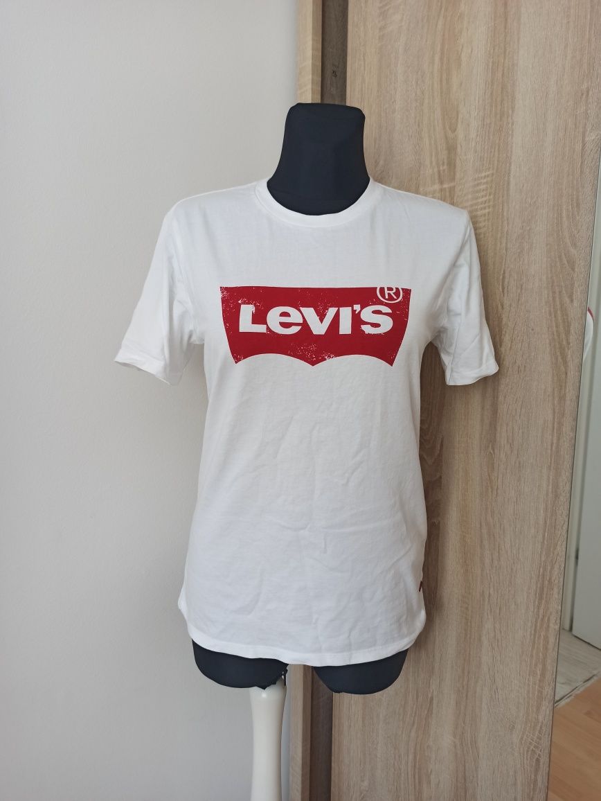 Męska koszulka t-shirt bialy levis levi's s 36 nowy