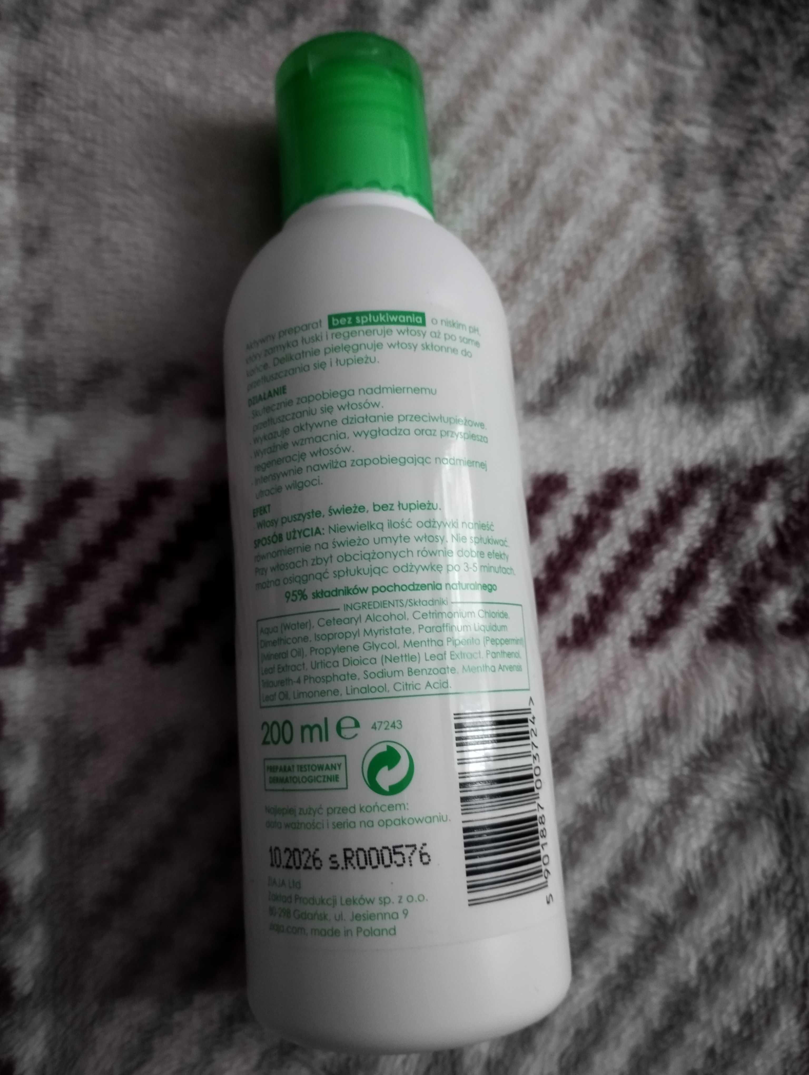 Ziaja Odżywka do włosów intensywna świeżość 200 ml   Mam 3 sztuki