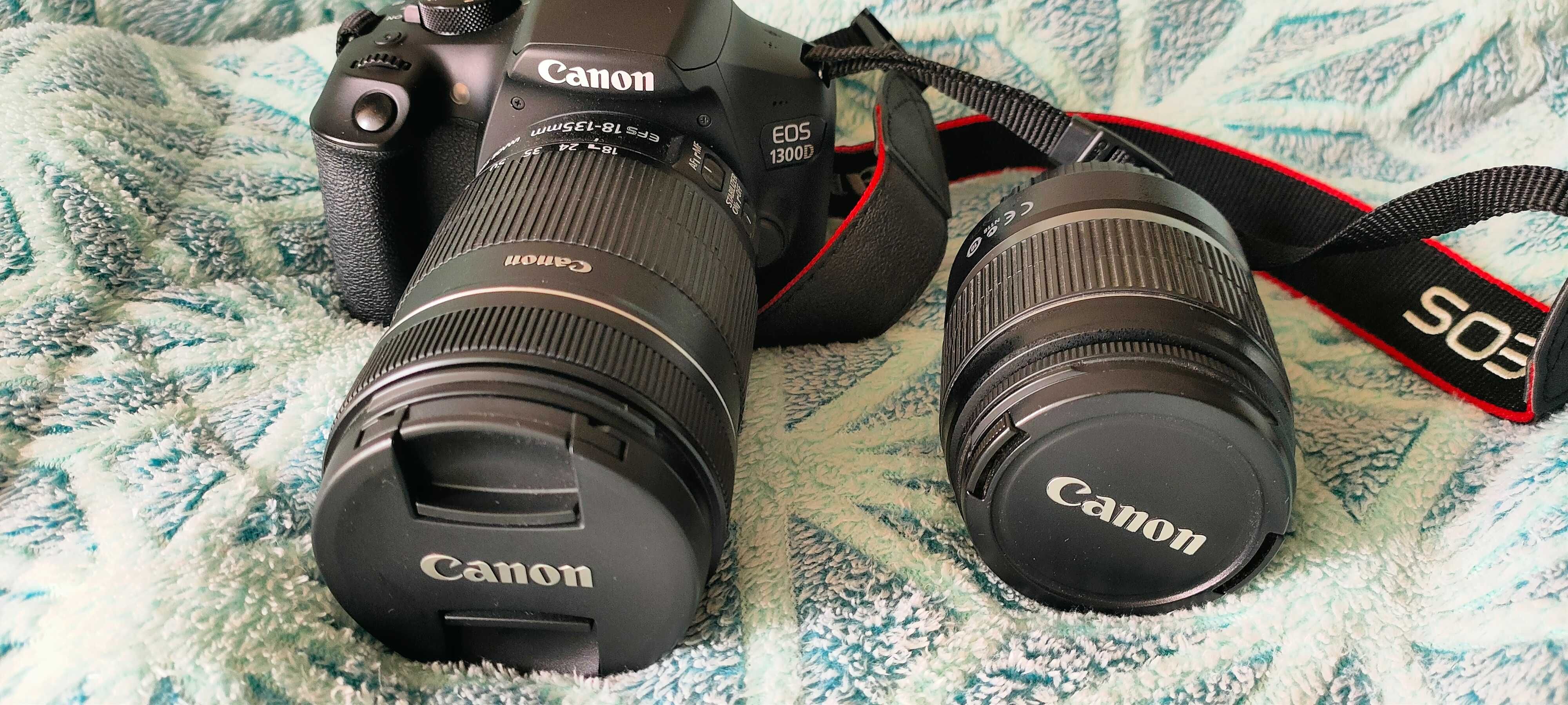 Camara fotográfica Canon EOS 1300D com duas objectivas como nova