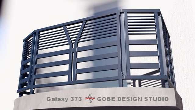 Balustrada na balkon prosty narożny wymiar 2mx1m Gobe Design Studio