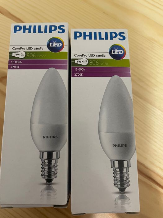 Żarówki LED Philips E14 7W ciepłe światło
