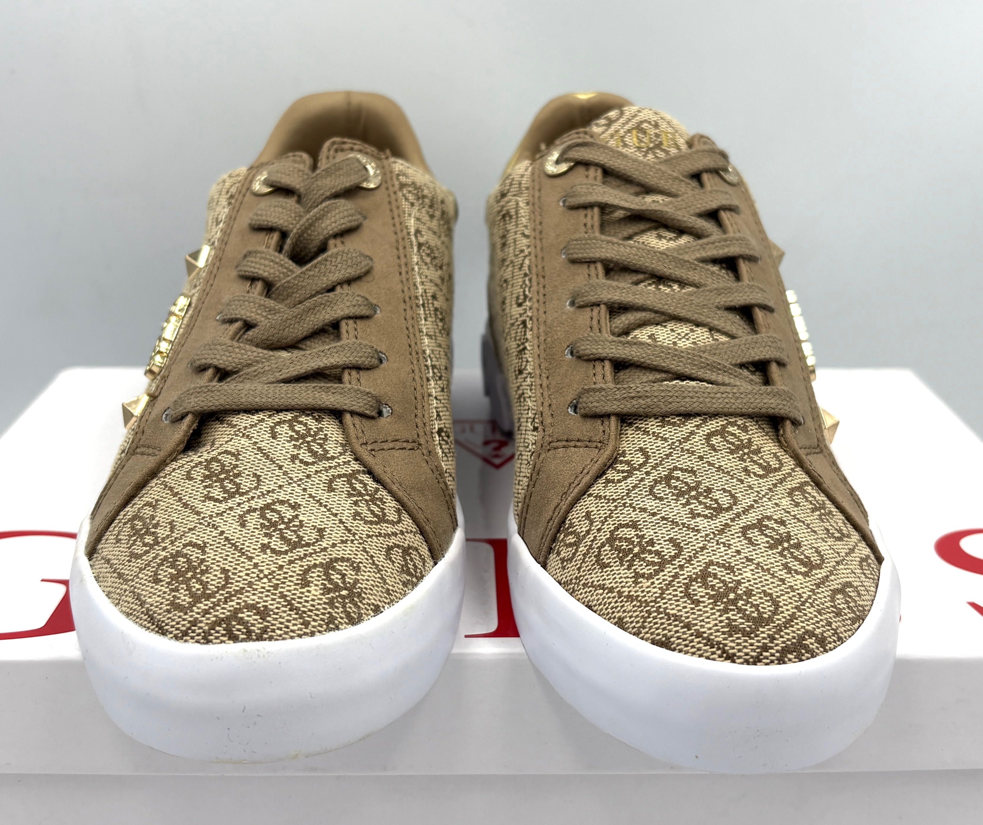 ‼️Nowe oryginalne trampki sneakersy GUESS Puxly2 beżowe 37 AZ 039