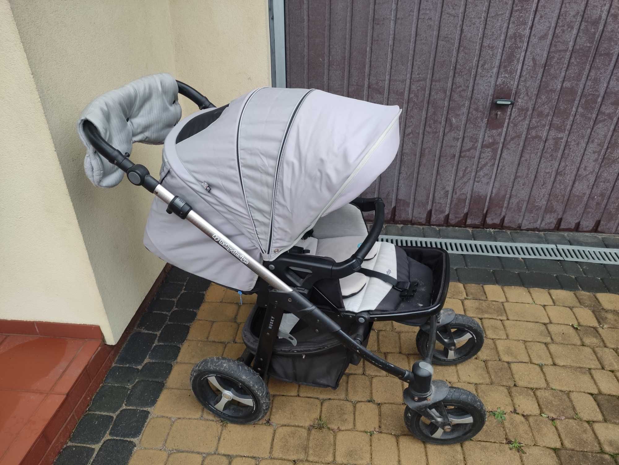 Wózek dzięcecy Baby Design Husky + fotelik z bazą ISOFIX (razem 3w1)