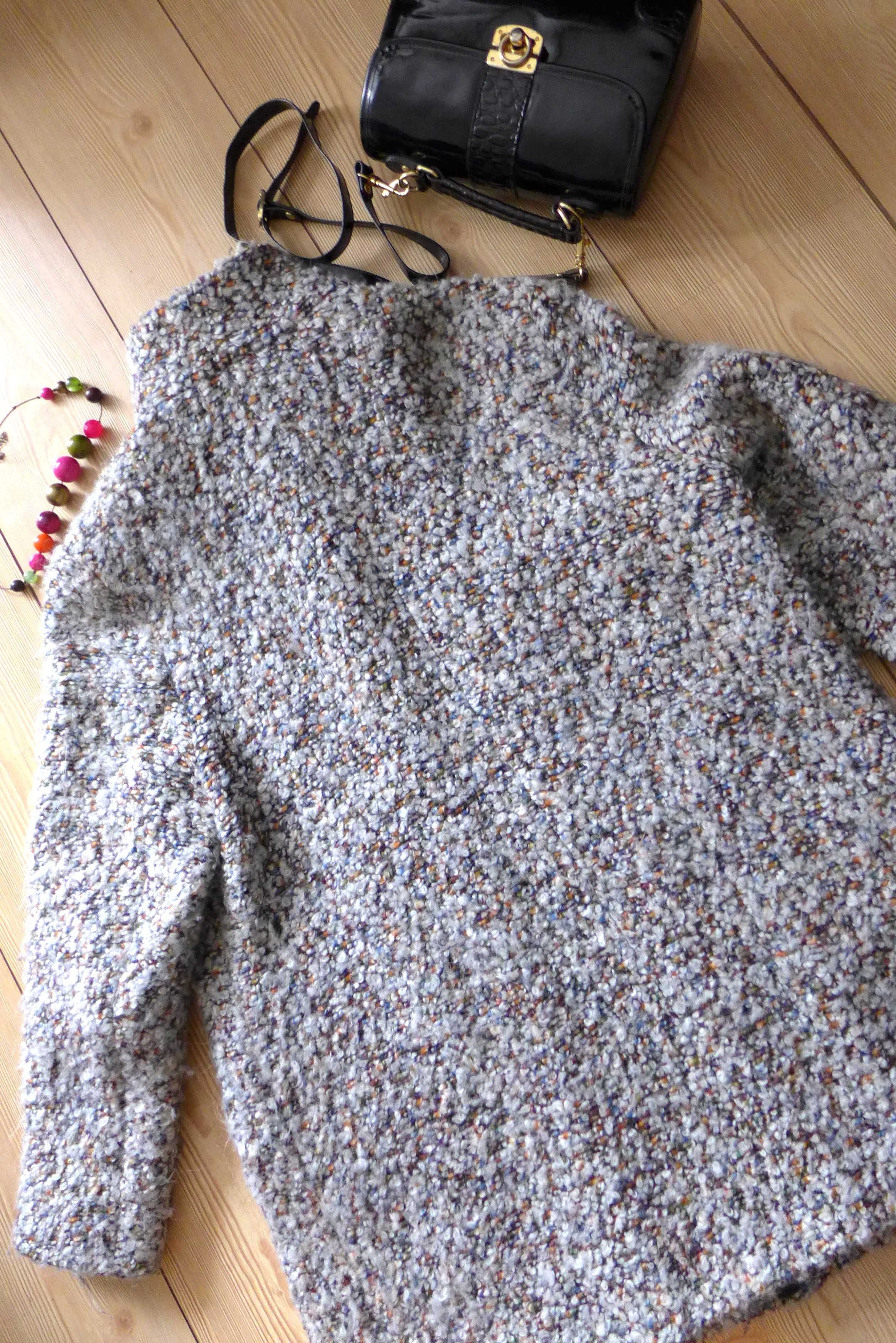 Vintage perełka modowa - płaszcz kurtka płaszczyk boucle 46 XXL 44 XL