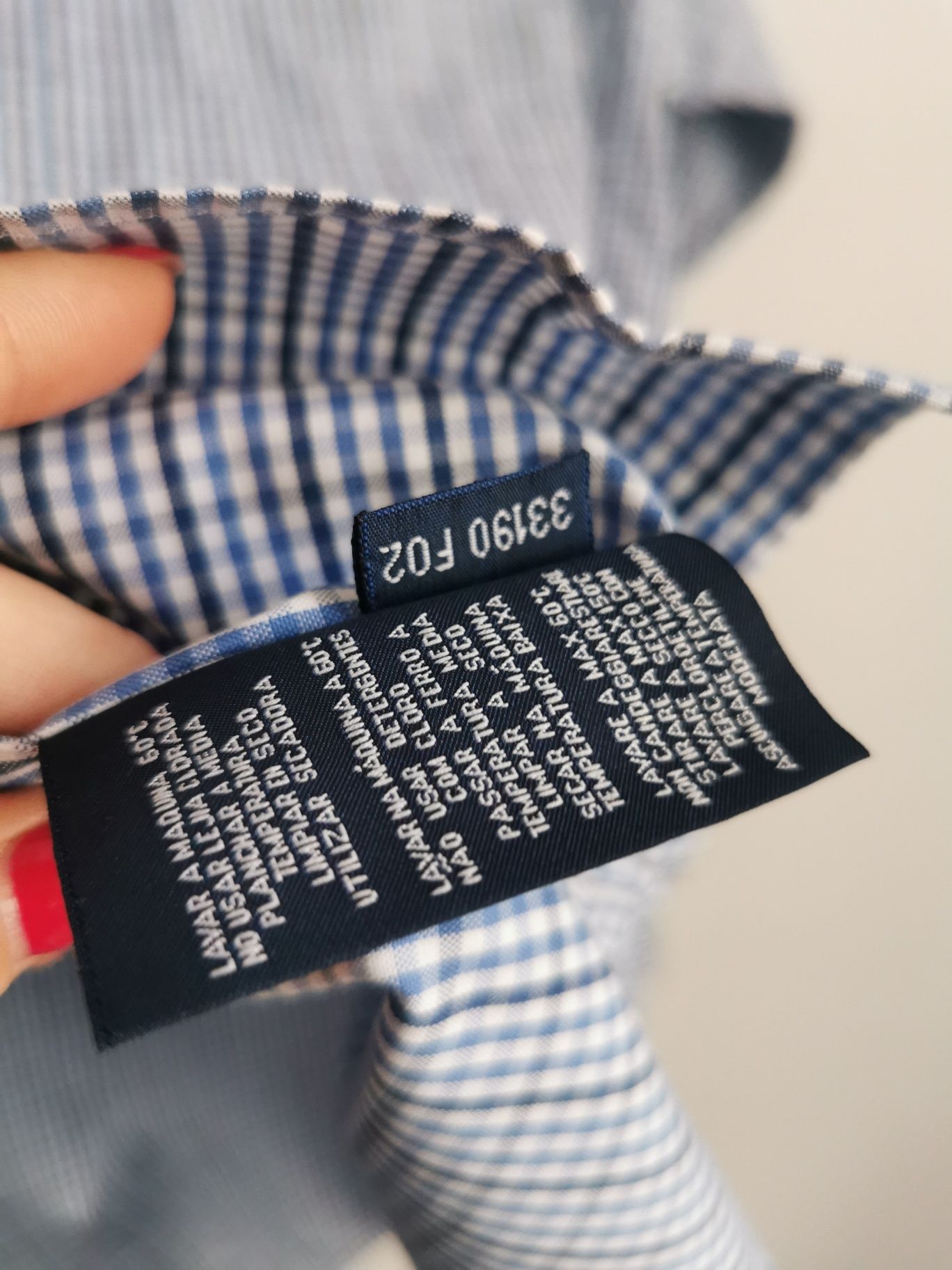 Gant koszula w kratkę męska logowana bawełniana L/XL