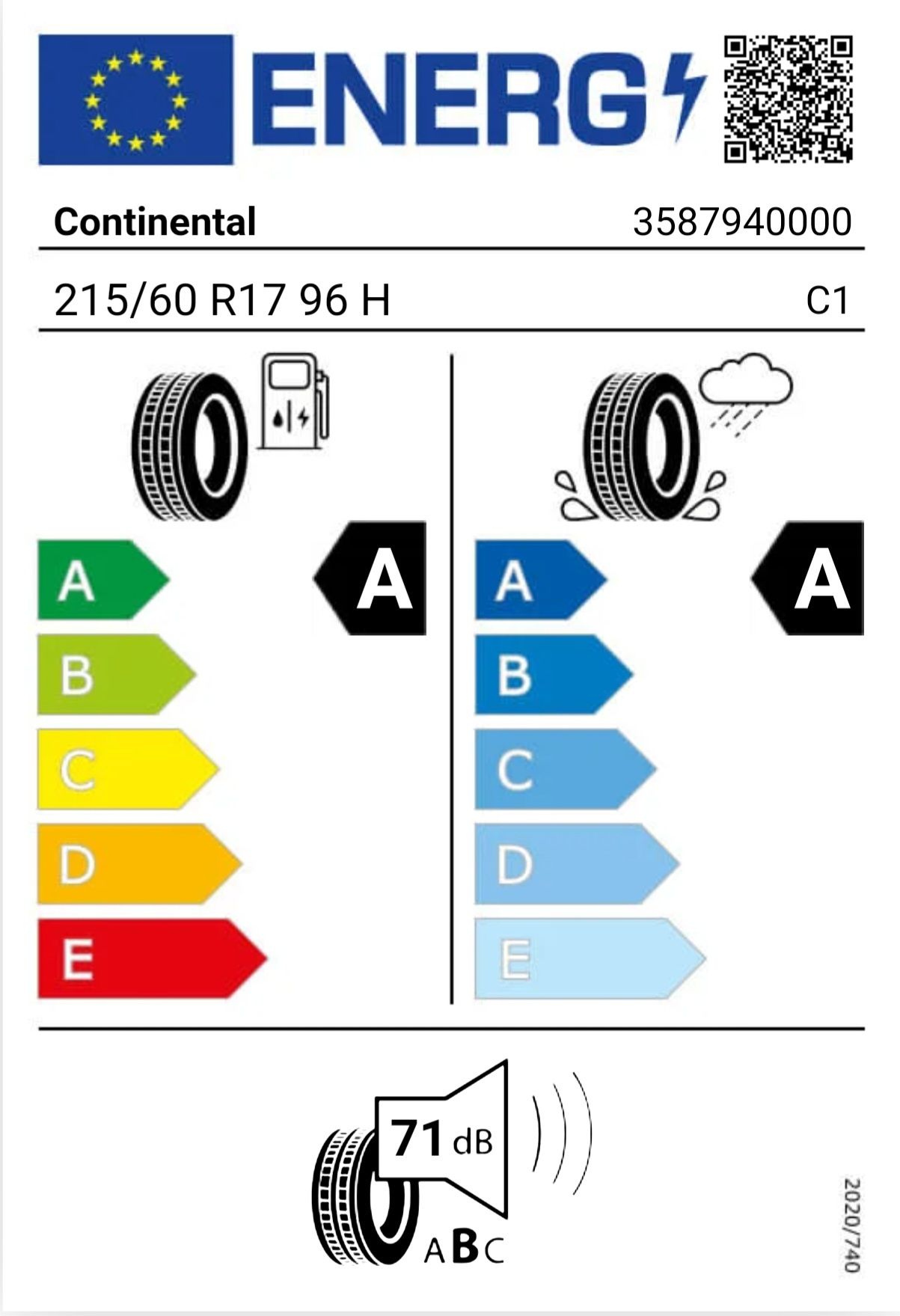 Continental EcoContact 6 215/60r17 96H