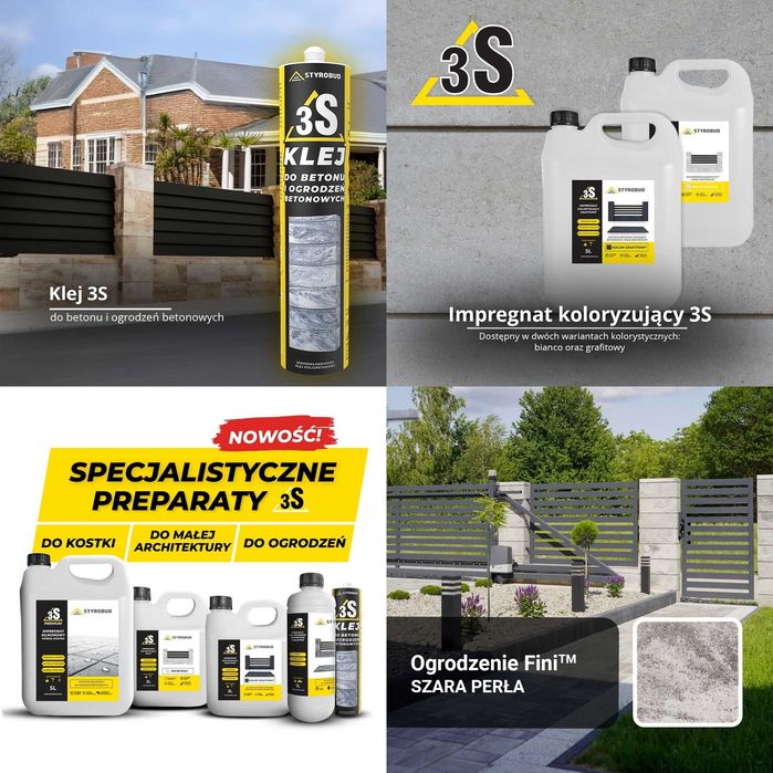 Pustak bloczek na ogrodzenie STYROBUD FINI nowy kolor SZARA PERŁA HIT