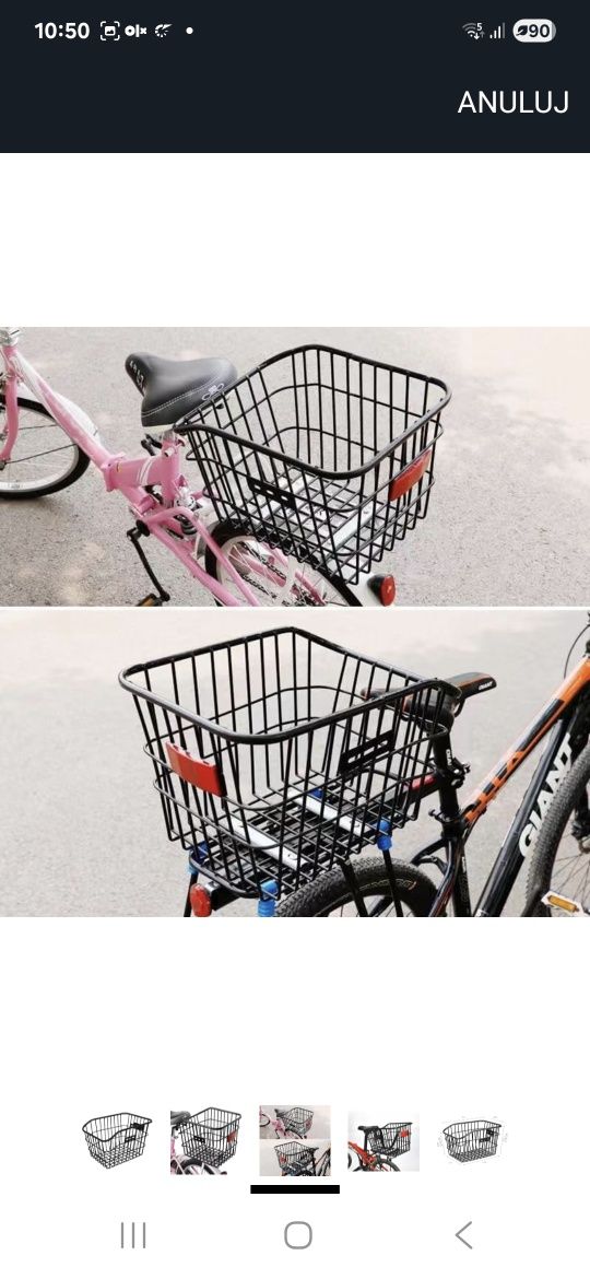 Koszyk  bagażnik rowerowy na bagażnik
