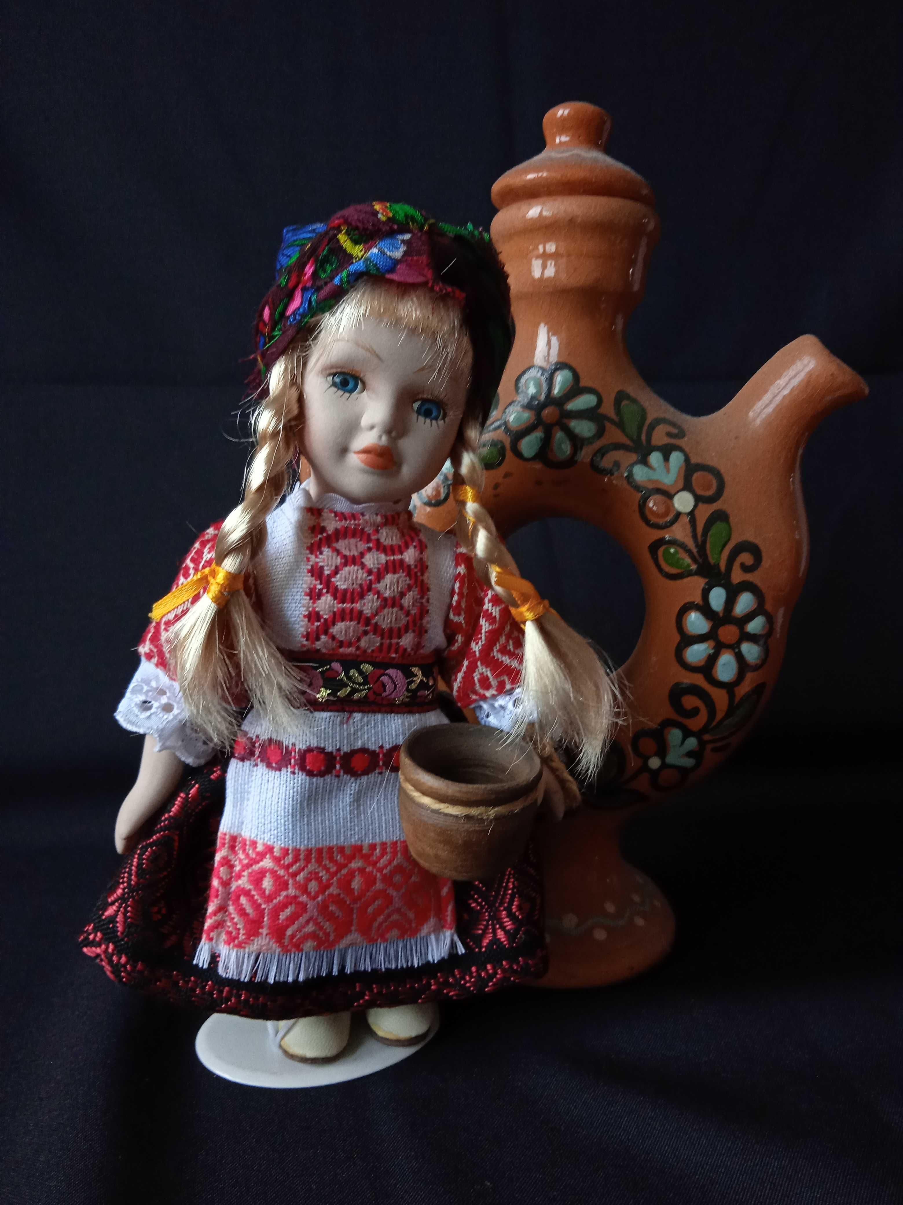 Фарфоровая кукла №95 украинский народный национальный костюм 20 см
