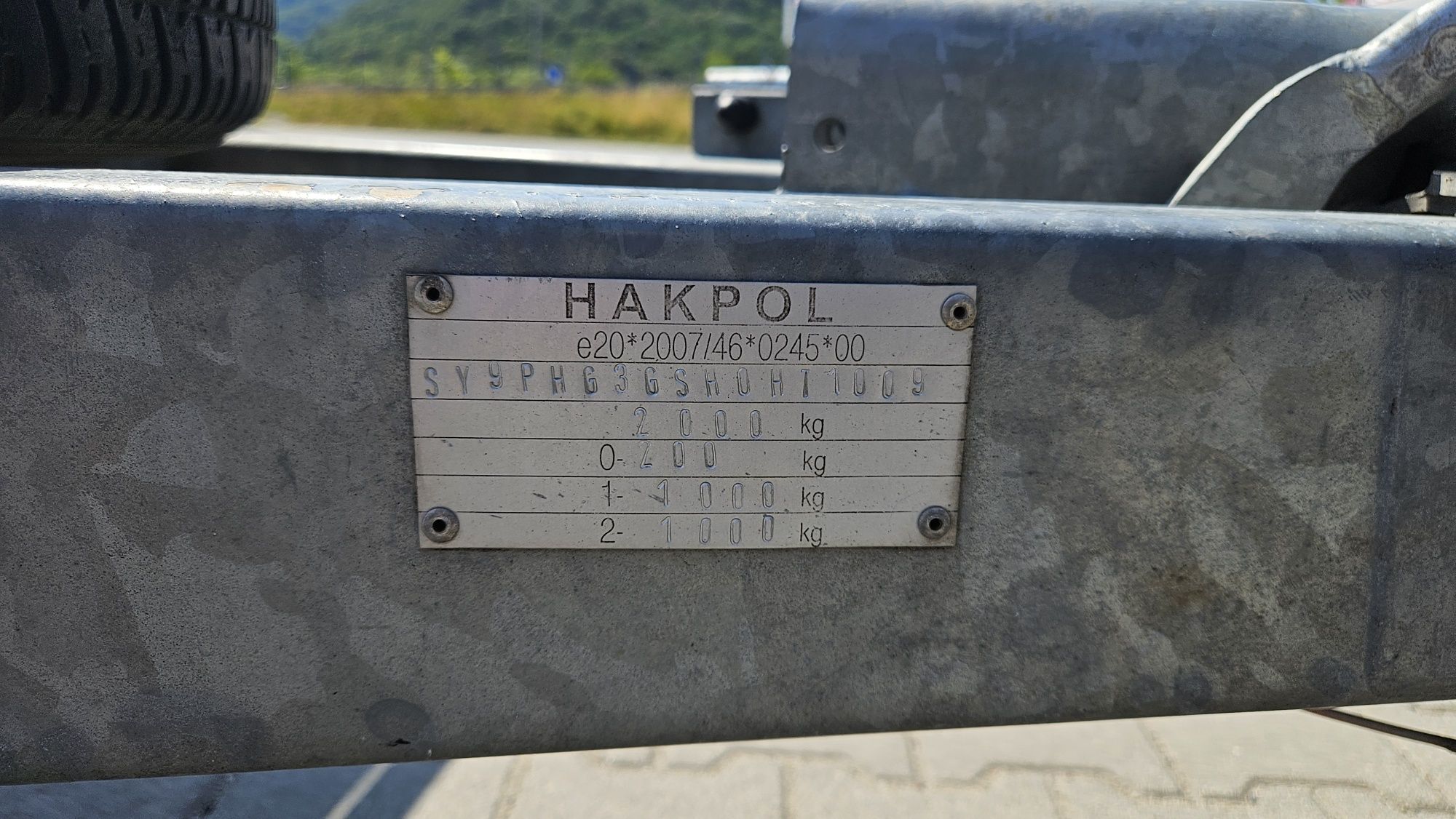 Laweta hakpol  2000kg dmc 2017r