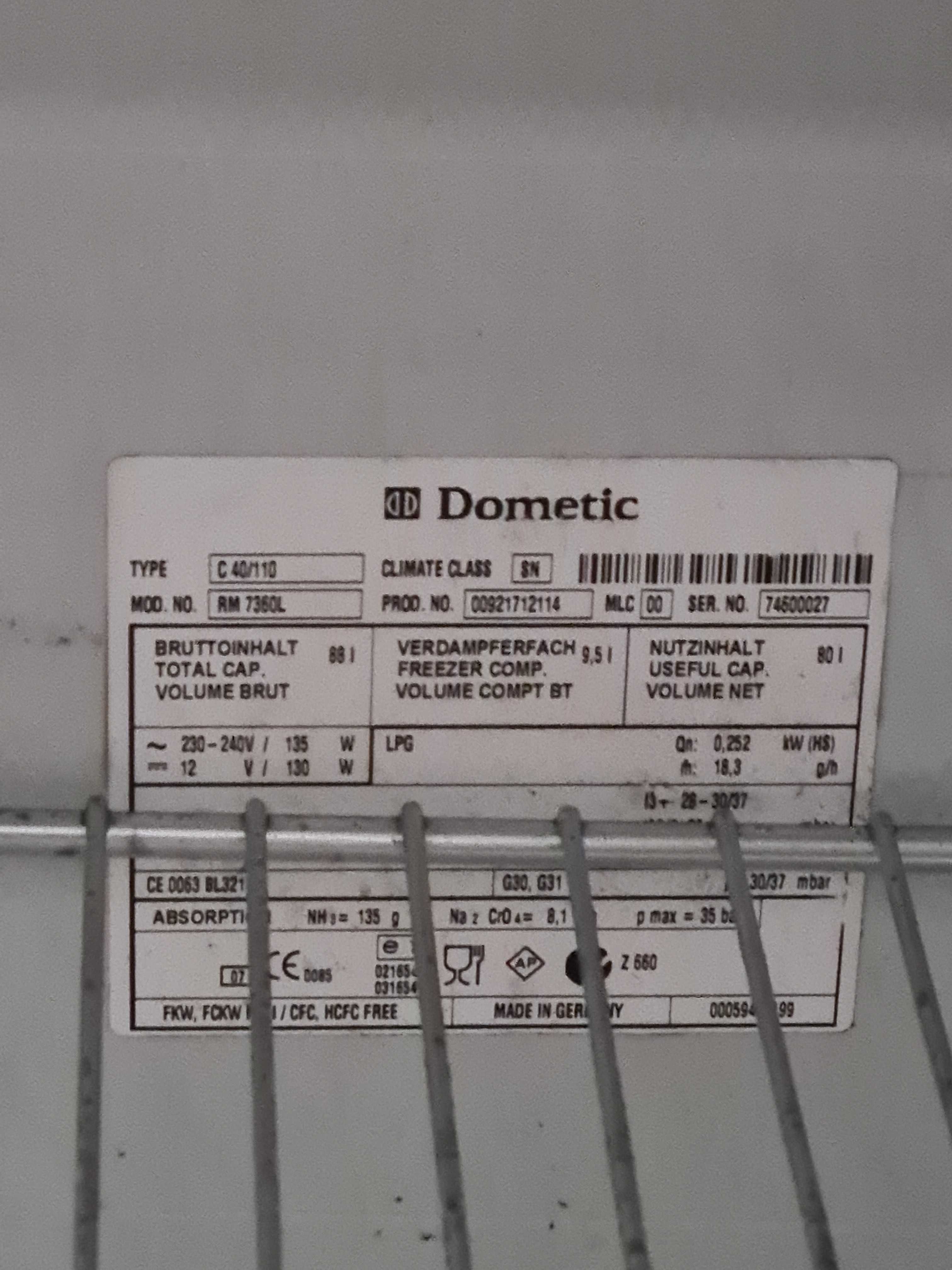 Frigorífico para autocaravana ou roulote Electrolux/Dometic