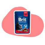 Brit Premium Cat Kawałki wołowiny z groszkiem w sosie 6x100g Wołowina