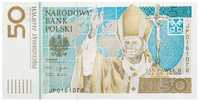 50 zł Jan Paweł II - banknot kolekcjonerski - 5x Sztuk
