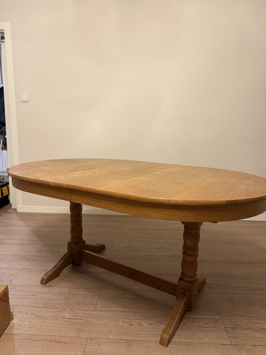 Solidny stół rozkładany 200 cm + krzesła – drewno lite, styl klasyczny