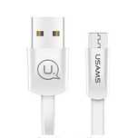 USAMS Kabel płaski U2 microUSB 1,2m bialy