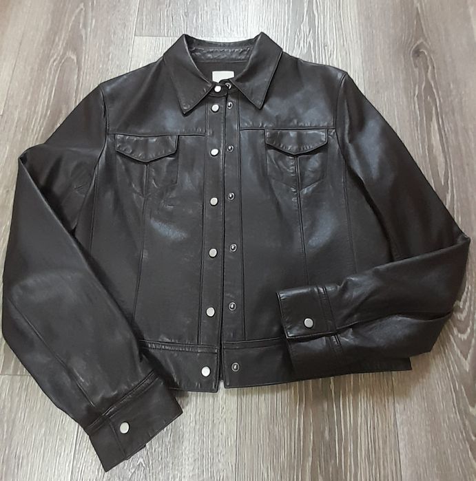 Кожаный пиджак куртка Anne Klein р.S