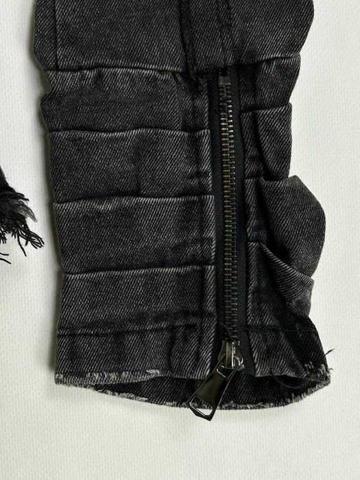 Джинсова куртка чорна джынсовая черная курточка з принтом black M S L