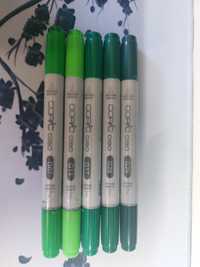 Marcadores da marca copic ciao (5 marcadores de tons de verde)