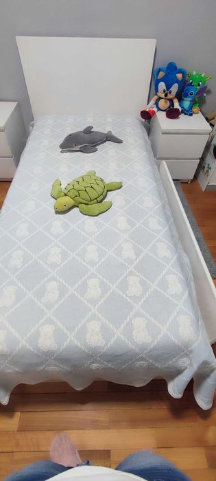 Cama 90×200 com estrado+colchão