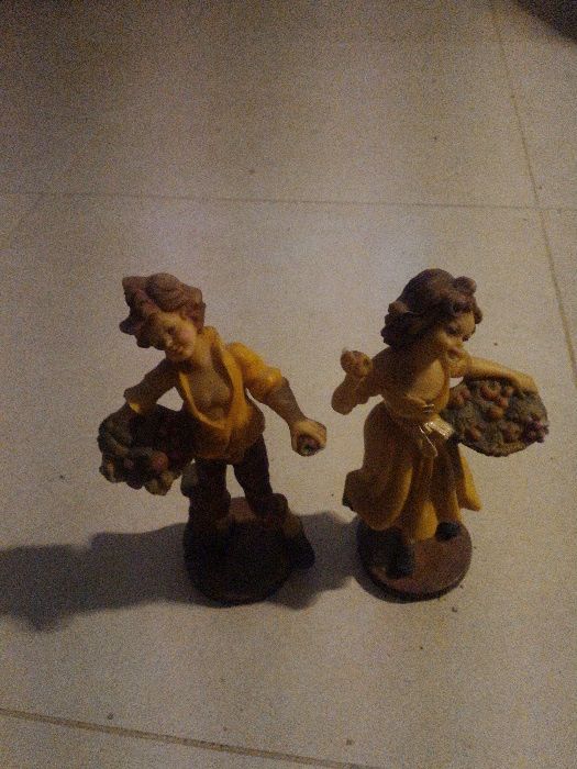 2 bonecos ceramica camponeses