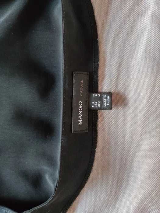 Czarna sukienka z lejącego materiału, Mango, r. M