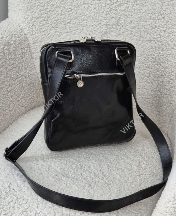 Мужская кожаная итальянская сумка VERA PELLE. Шкіряна сумка