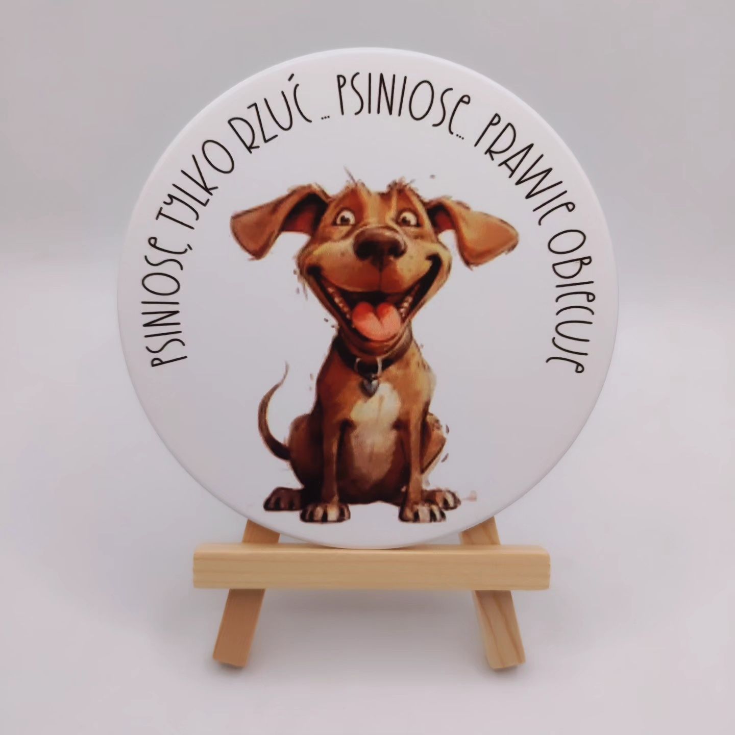 Podkładki ceramiczne handmade pieski śmieszne memy kolorowe