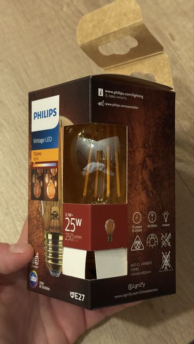 PHILIPS LED A60 3.1W 25W 1800K E27 6 szt.