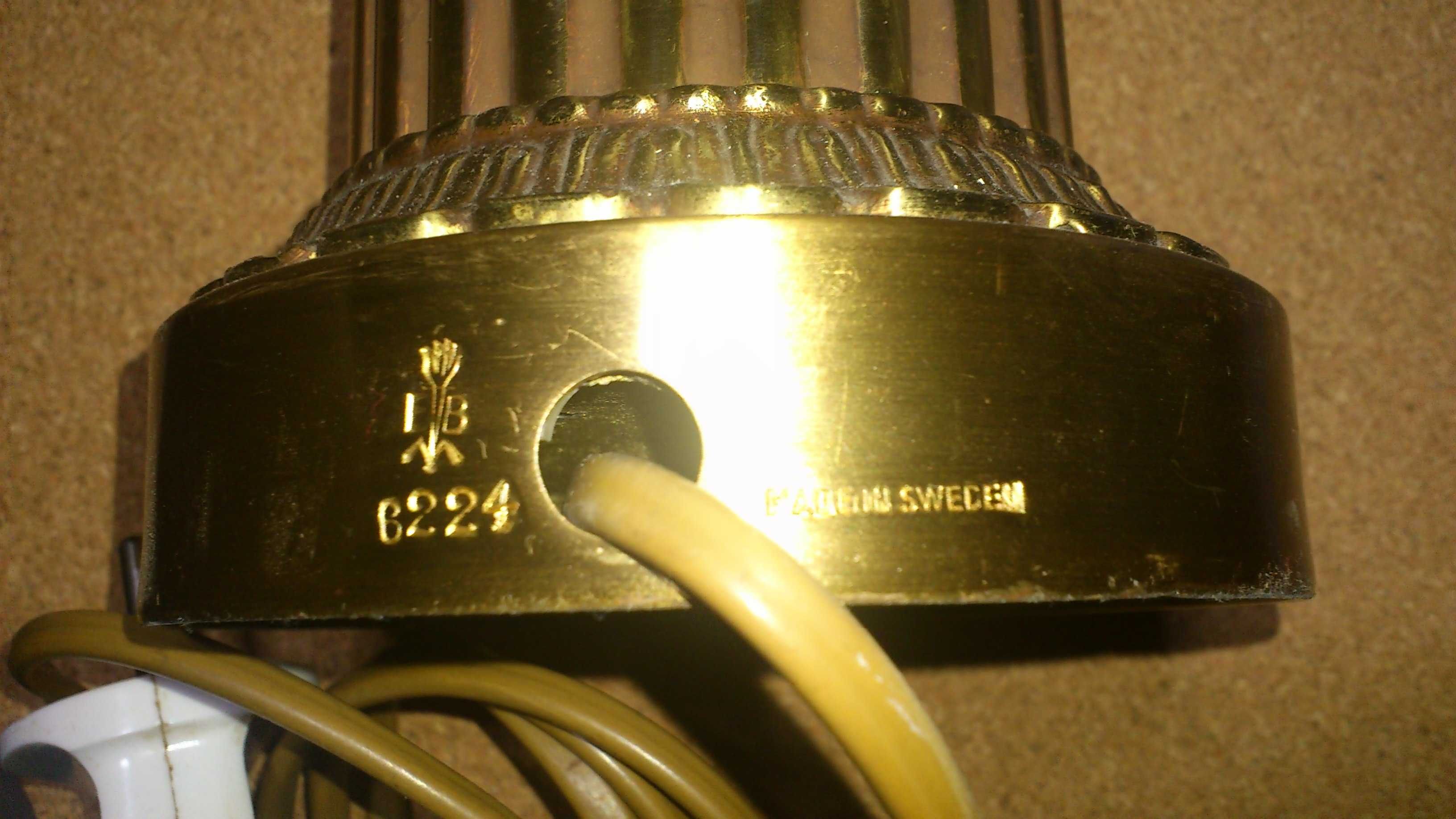 Skandynawski design lampa stołowa styl empire Einar Bäckström mosiądz