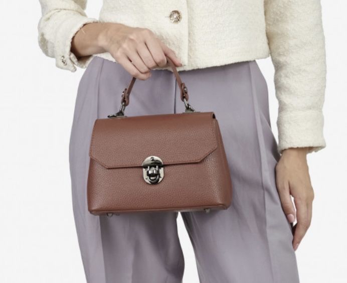 Virginia conti сумка крос боді шкіряна коричнева чорна  сумка