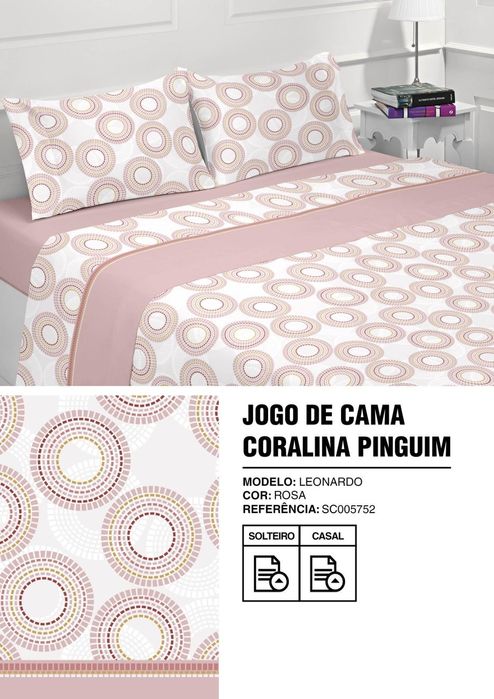 Lençóis coralina casal capa 160x2m